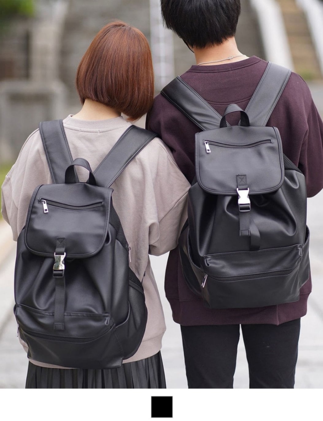Rename フェイクレザー  ギャザーデザイン バックパック