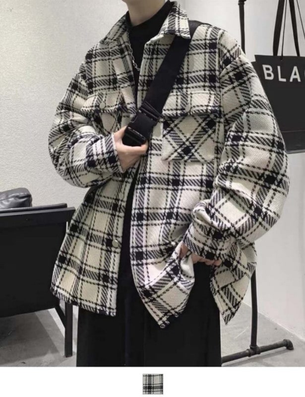 DEVICE select ビッグシルエット チェック柄CPOシャツジャケット ルーズジャケット CPOジャケット メンズ レディース ユニセックス