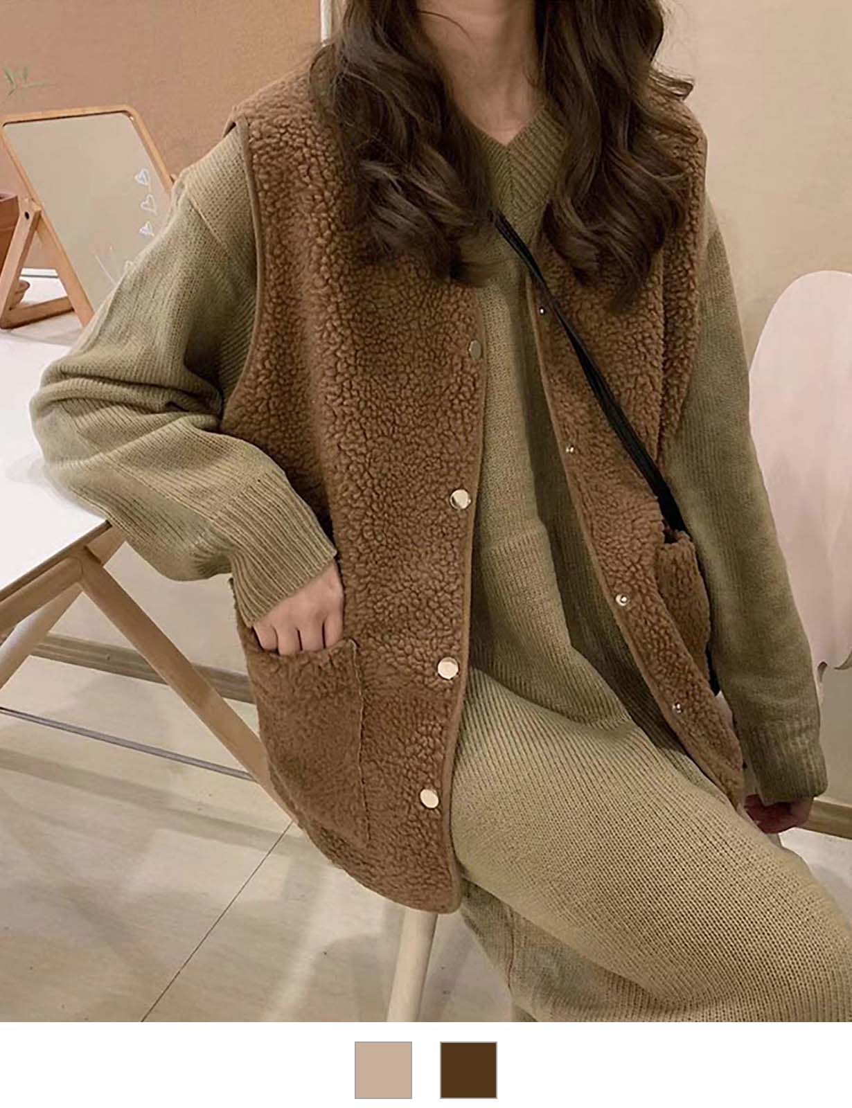 DEVICE select ポケット付き ボタン ボアベスト メンズ レディース ユニセックス