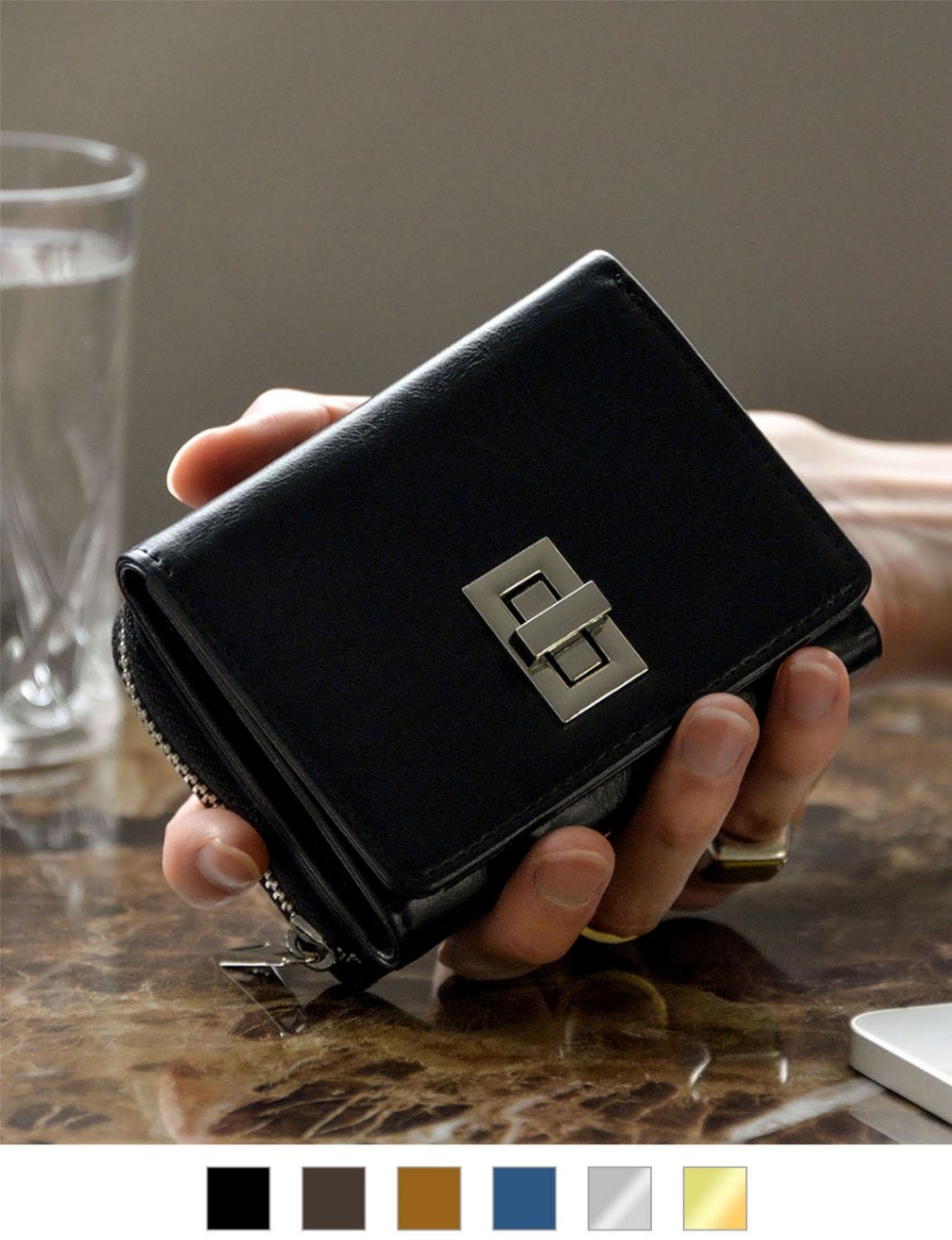 【 Rename 】 回転金具 3つ折り財布 コンパクト 財布 ミニウォレット メンズ レディース ユニセックス