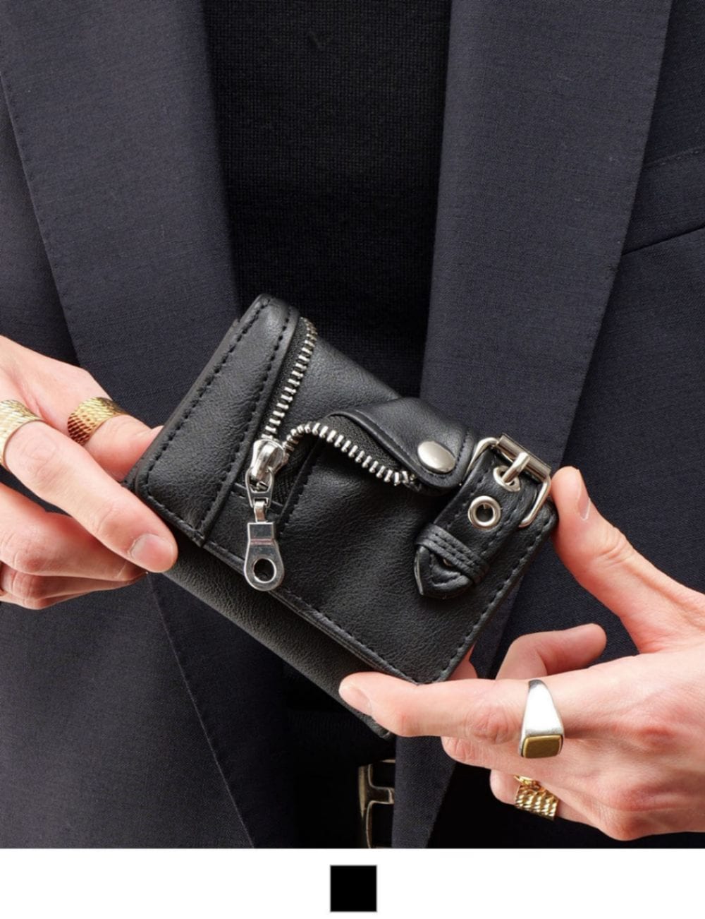 DEVICE select ライダースジャケットデザイン ミドル財布 ミニ財布 ミニウォレット メンズ レディース