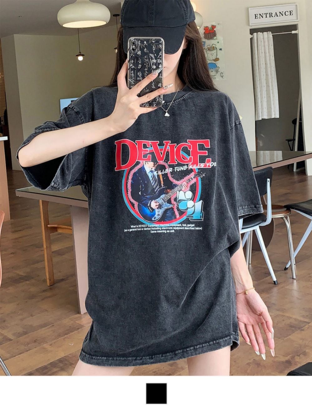 DEVICE select AIデザイン ロック バンド ピグメント ヴィンテージライク 古着風 Tシャツ メンズ レディース