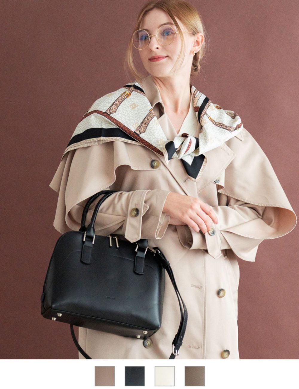 Rename ラウンドファスナー 2way ハンドバッグ レディース