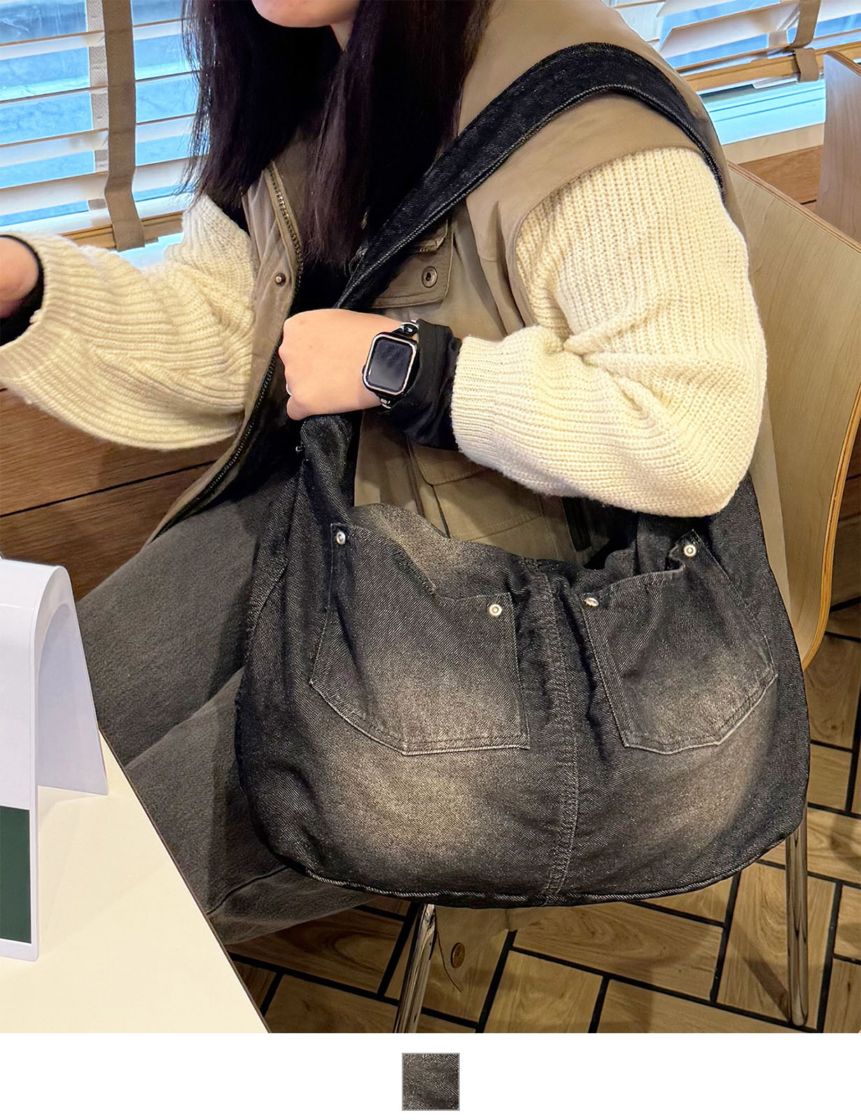 DEVICE ウォッシュ デニム ショルダーバッグ