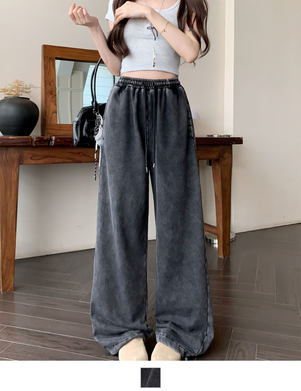 ピグメント ワイド イージー ルーズ スウェット パンツ メンズ レディース