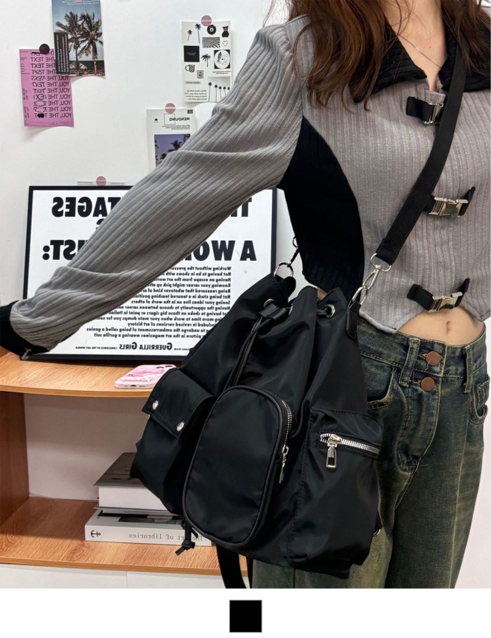 お纏めリクエスト※カーキブラウンベロア巾着バッグ♡ブラックWデニム3wayバッグ お纏めリクエスト※カーキブラウンベロア巾着バッグ♡ブラックW