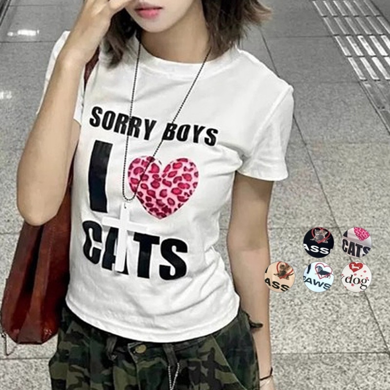 ごめんね BOYS ハート プリント Tシャツ 