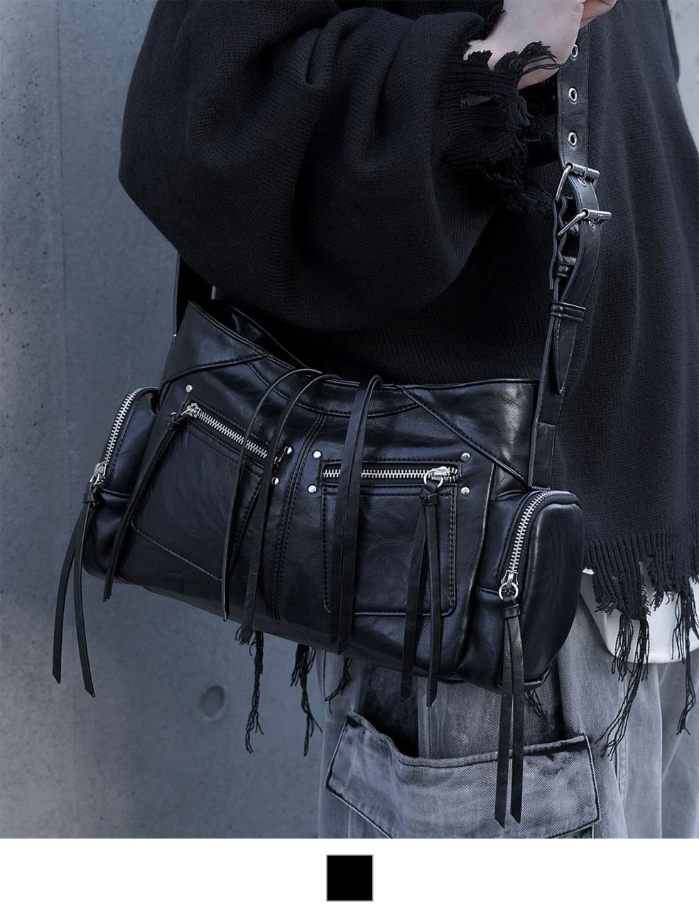 【 DEVICE × ユウコラボ 】 Rename シルバーマルチファスナーデザイン トート ショルダーバッグ メンズ レディース