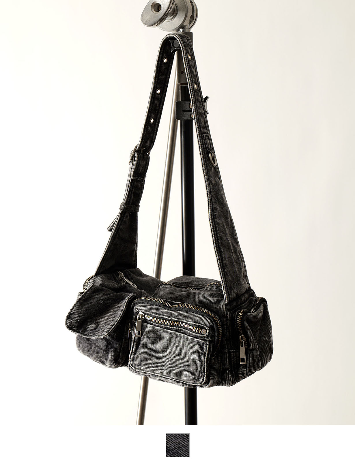 【 DEVICE 】 ヴィンテージ ウォッシュ デニム ショルダーバッグ メンズ レディース ユニセックス DSD25072