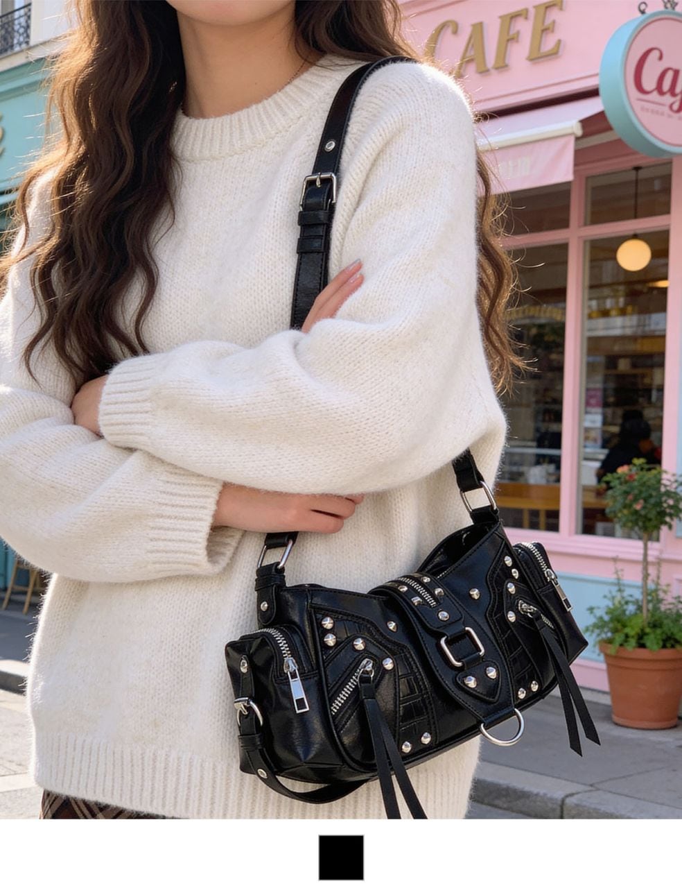 【 DEVICE select 】 スタッズ ベルト Y2K ショルダーバッグ メンズ レディース 韓国 ファッション TA1394B