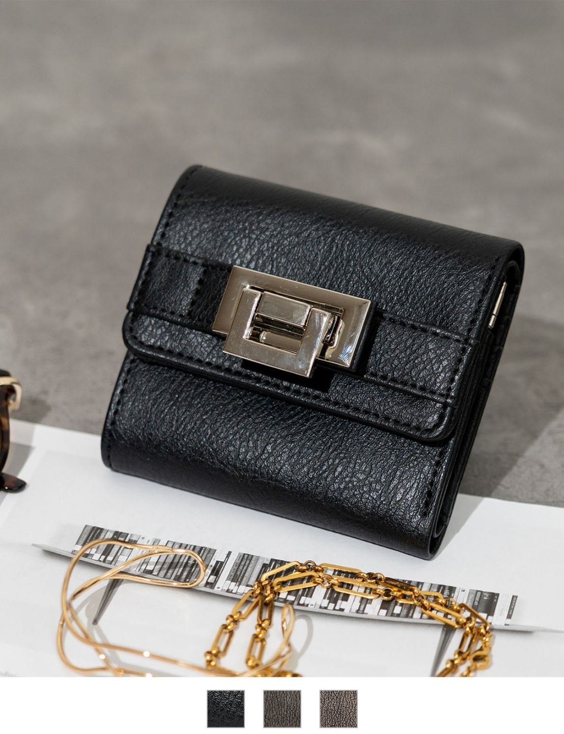 DEVICE ヴィンテージデザイン 三つ折り財布 