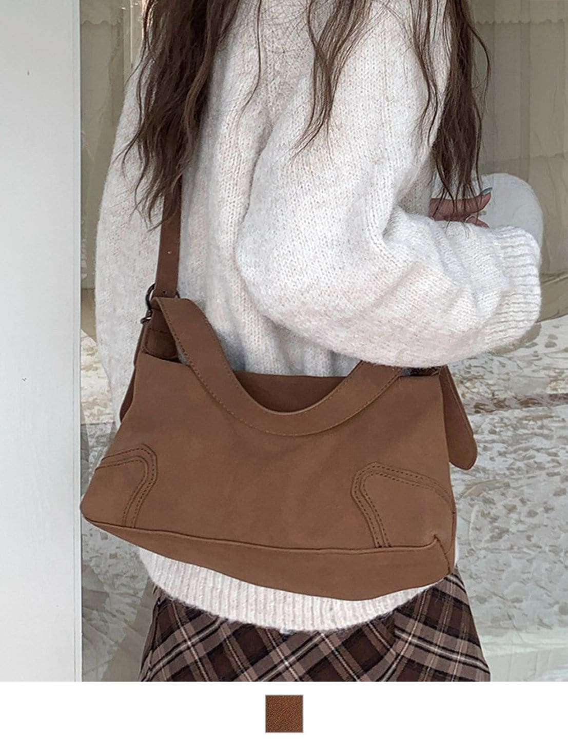 【 DEVICE select 】 フェイクスウェード ショルダーバッグ 韓国ファッション 2way 肩掛け 斜めがけ ワンショルダー レディース 抜け感 TA1561B