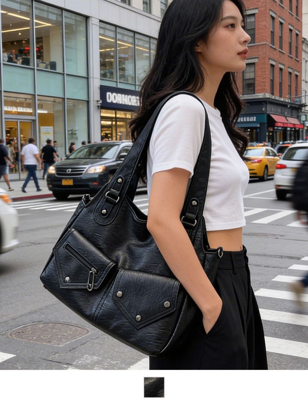 【 DEVICE select 】 ヴィンテージライク フェイクレザー トートバッグ 韓国ファッション 2way ショルダーバッグ 大容量 Y2K ストリート レディース TA1277