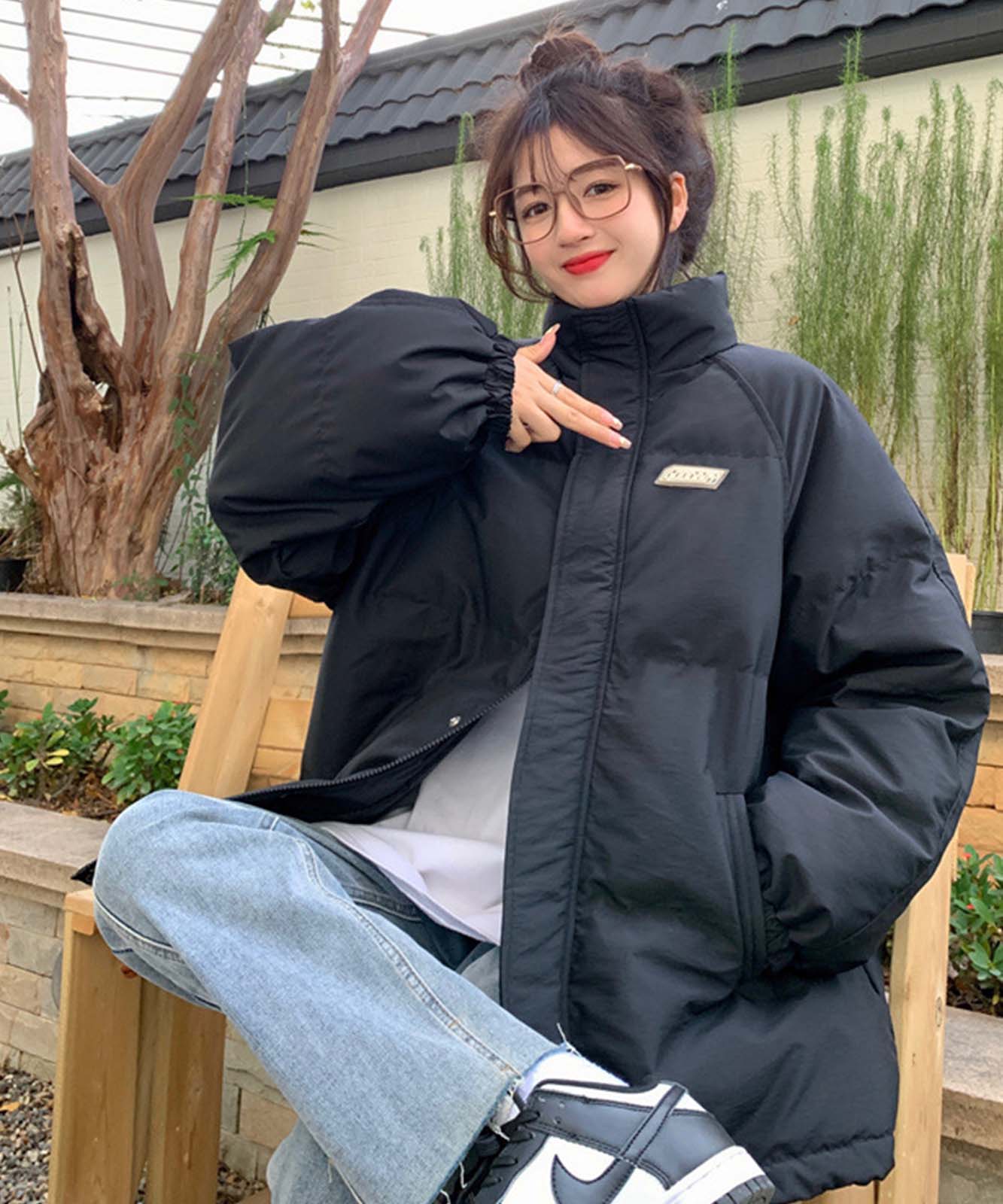 DEVICE select オーバーサイズ ミニロゴ ダウンジャケット メンズ