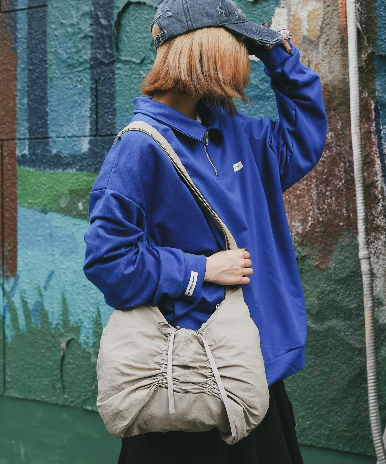 Rename リボン シャーリング バタフライ ギャザー ショルダー トートバッグ メンズ レディース