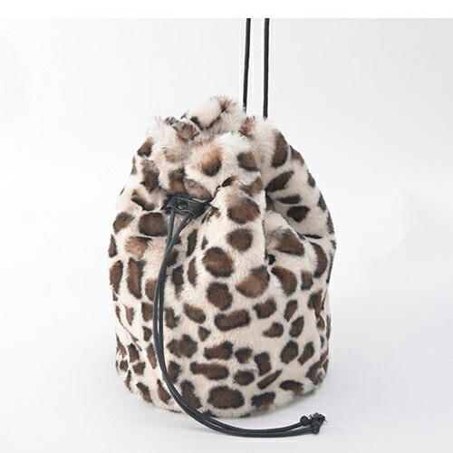 Rename ファー／ボア 巾着ハンドバッグ