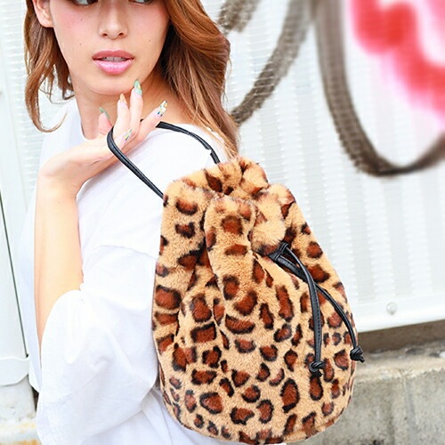 Rename ファー／ボア 巾着ハンドバッグ