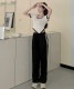 DEVICE select 韓国風 ダブルライン シンプル ジャージ トラックパンツ メンズ レディース ユニセックス