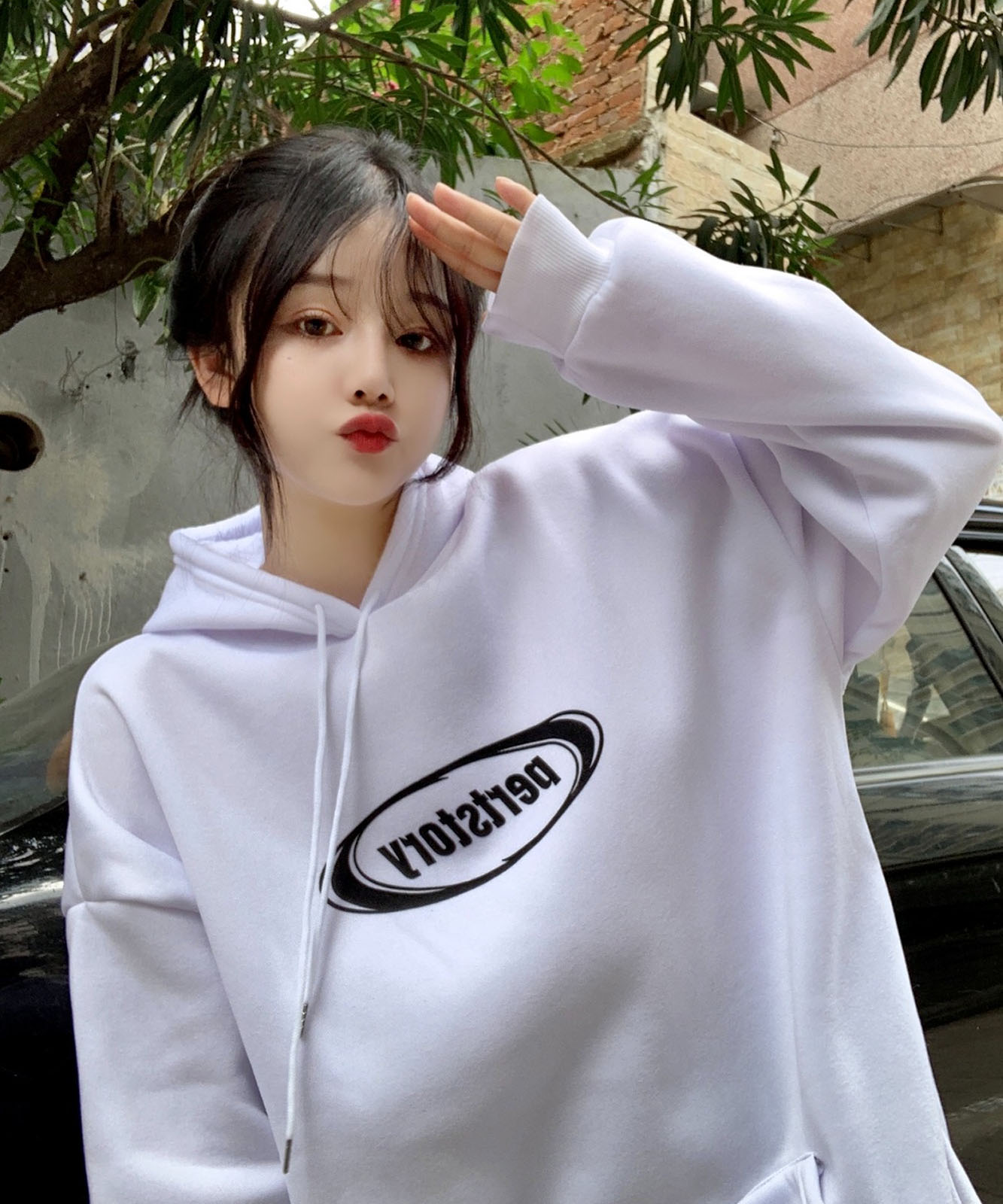 DEVICE select オーバーサイズ カレッジロゴ ストリートルーズ スウェット パーカー メンズ レディース