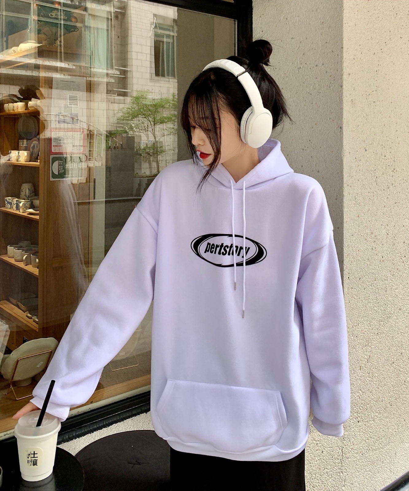 DEVICE select オーバーサイズ カレッジロゴ ストリートルーズ スウェット パーカー メンズ レディース