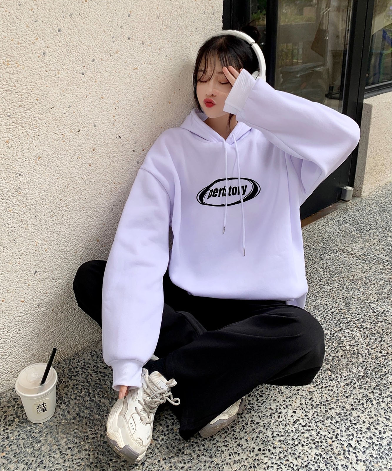 DEVICE select オーバーサイズ カレッジロゴ ストリートルーズ スウェット パーカー メンズ レディース