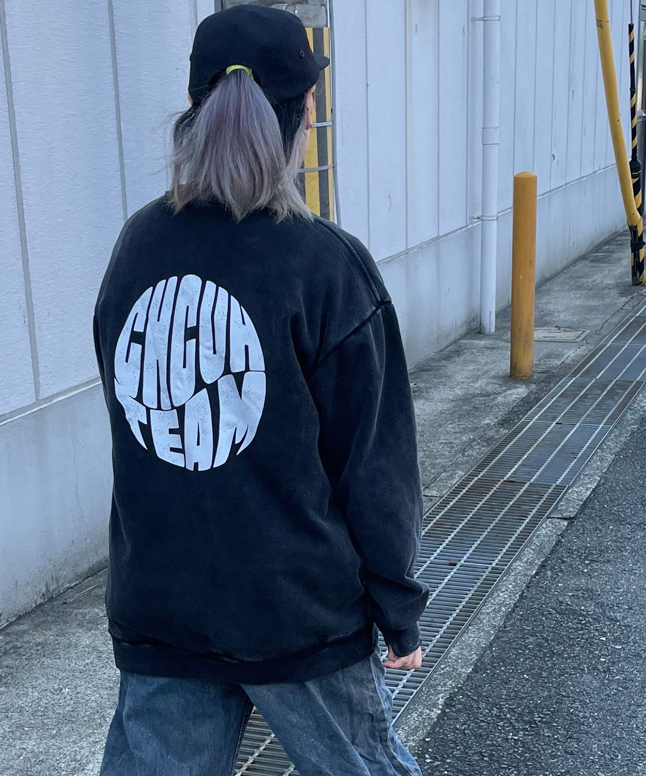 DEVICE select オーバーサイズ ワンポイント ロゴ ゆるスウェット トレーナー メンズ レディース