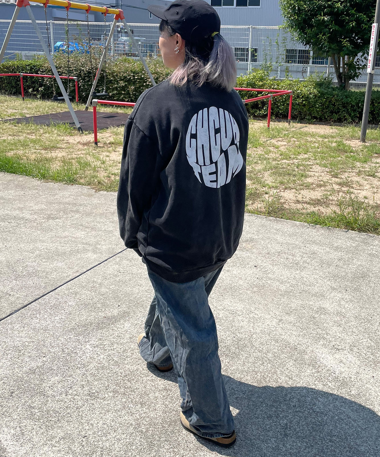 DEVICE select オーバーサイズ ワンポイント ロゴ ゆるスウェット トレーナー メンズ レディース