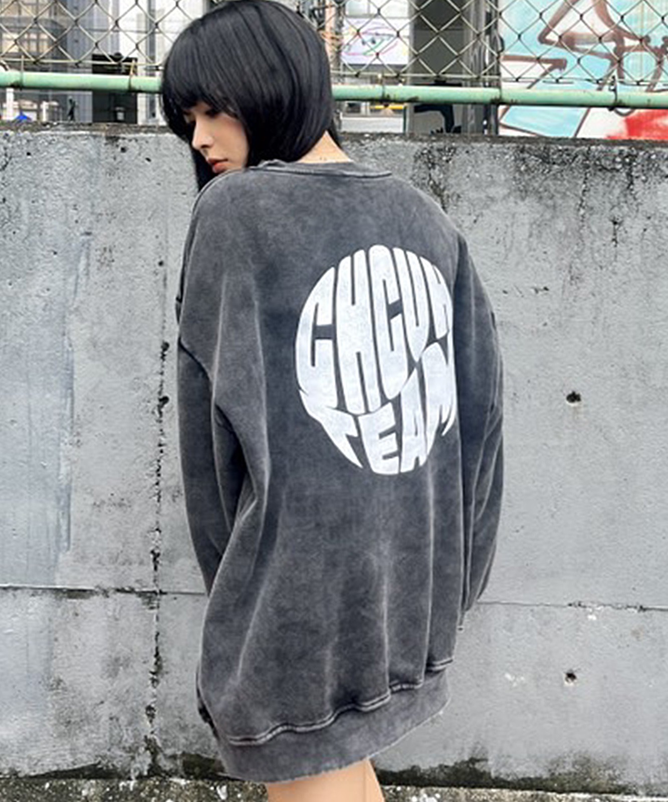 DEVICE select オーバーサイズ ワンポイント ロゴ ゆるスウェット トレーナー メンズ レディース