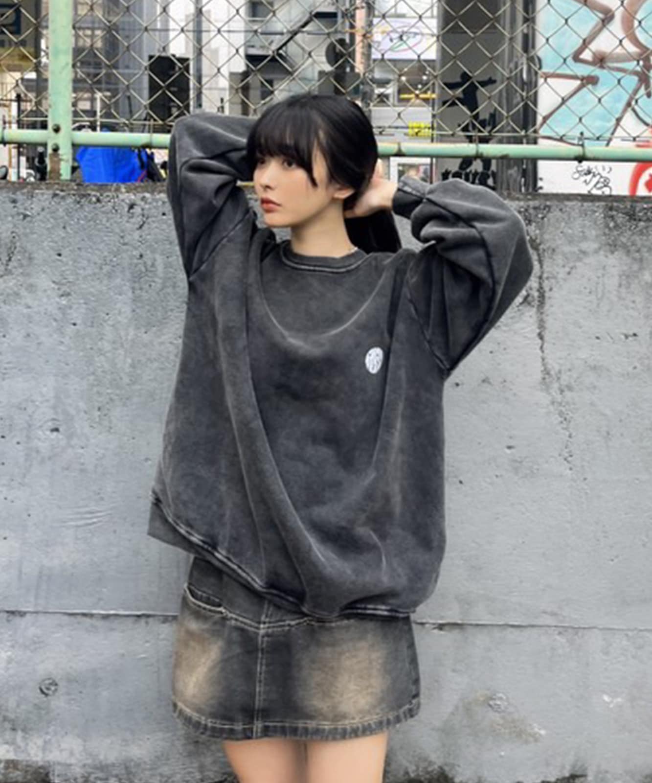 DEVICE select オーバーサイズ ワンポイント ロゴ ゆるスウェット トレーナー メンズ レディース