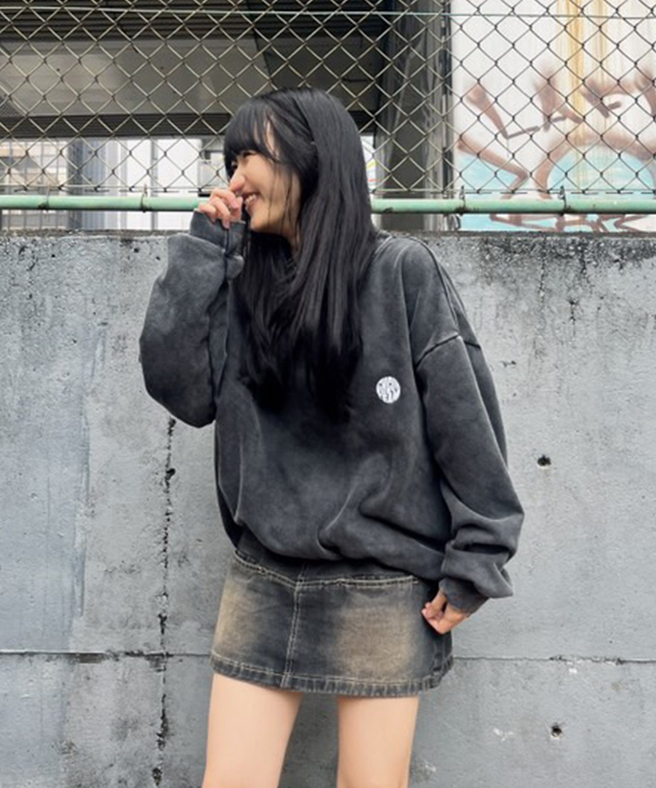 DEVICE select オーバーサイズ ワンポイント ロゴ ゆるスウェット トレーナー メンズ レディース