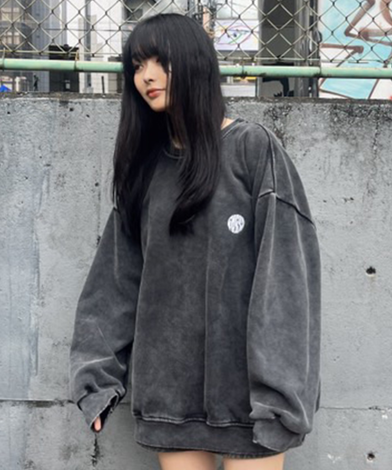 DEVICE select オーバーサイズ ワンポイント ロゴ ゆるスウェット トレーナー メンズ レディース