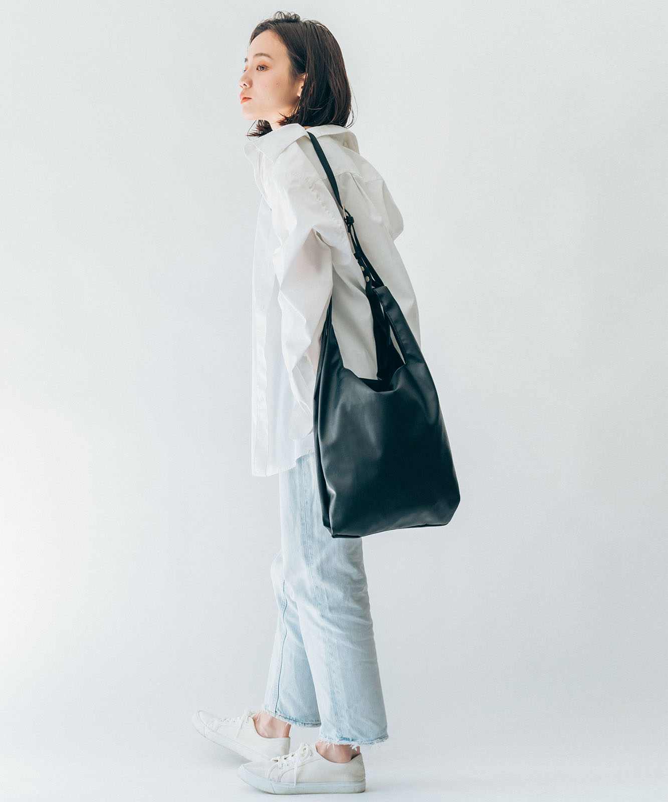 Rename フェイクレザー 2WAY  ショッパーショルダーバッグ