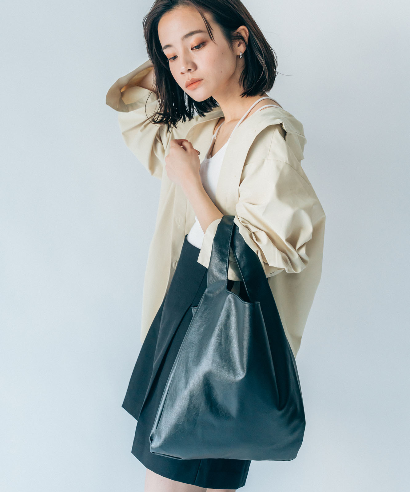 Rename フェイクレザー 2WAY ショッパーショルダーバッグ RSG22035