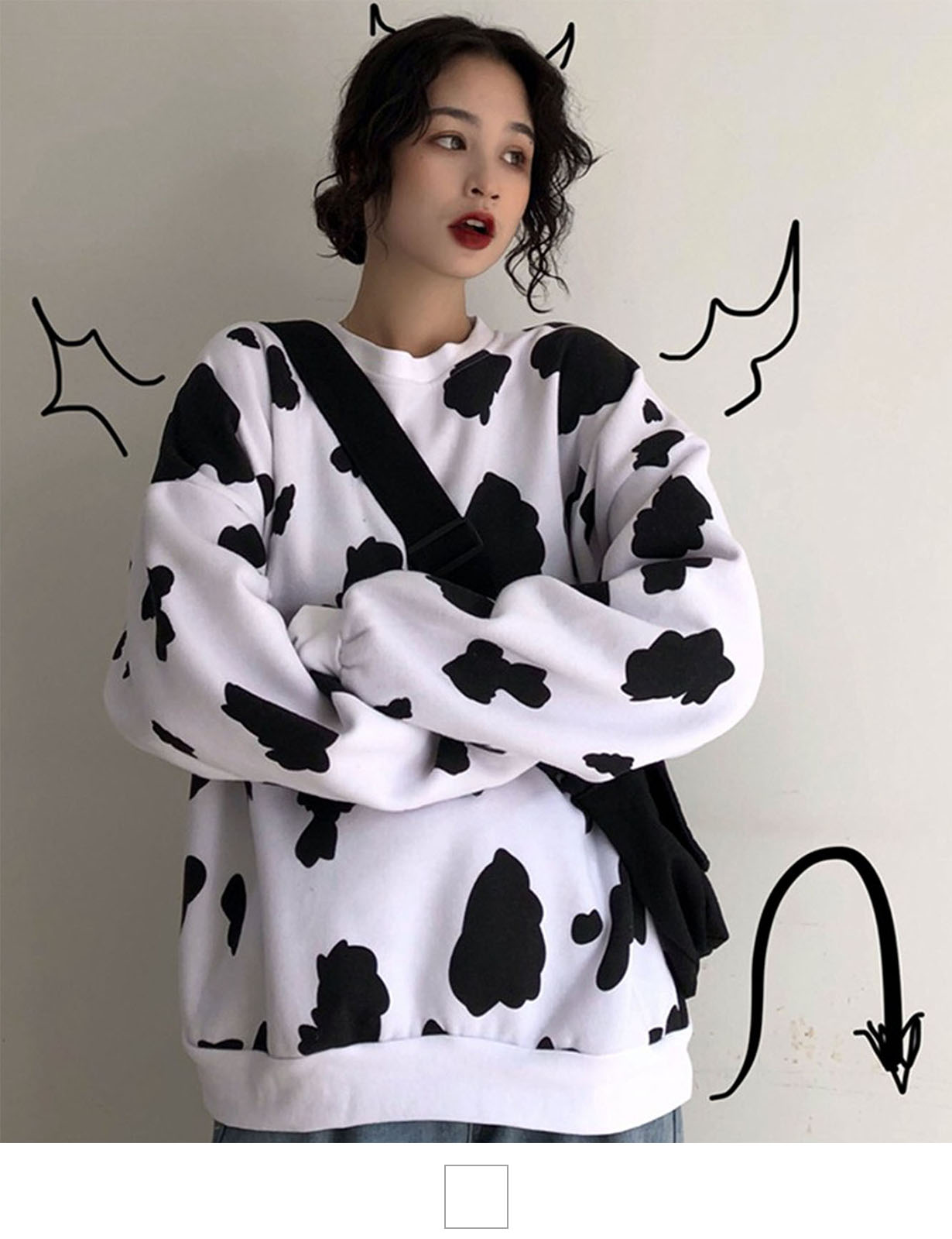 DEVICE select ダルメシアン柄 スウェット トレーナー クルーネック ノームコア メンズ レディース