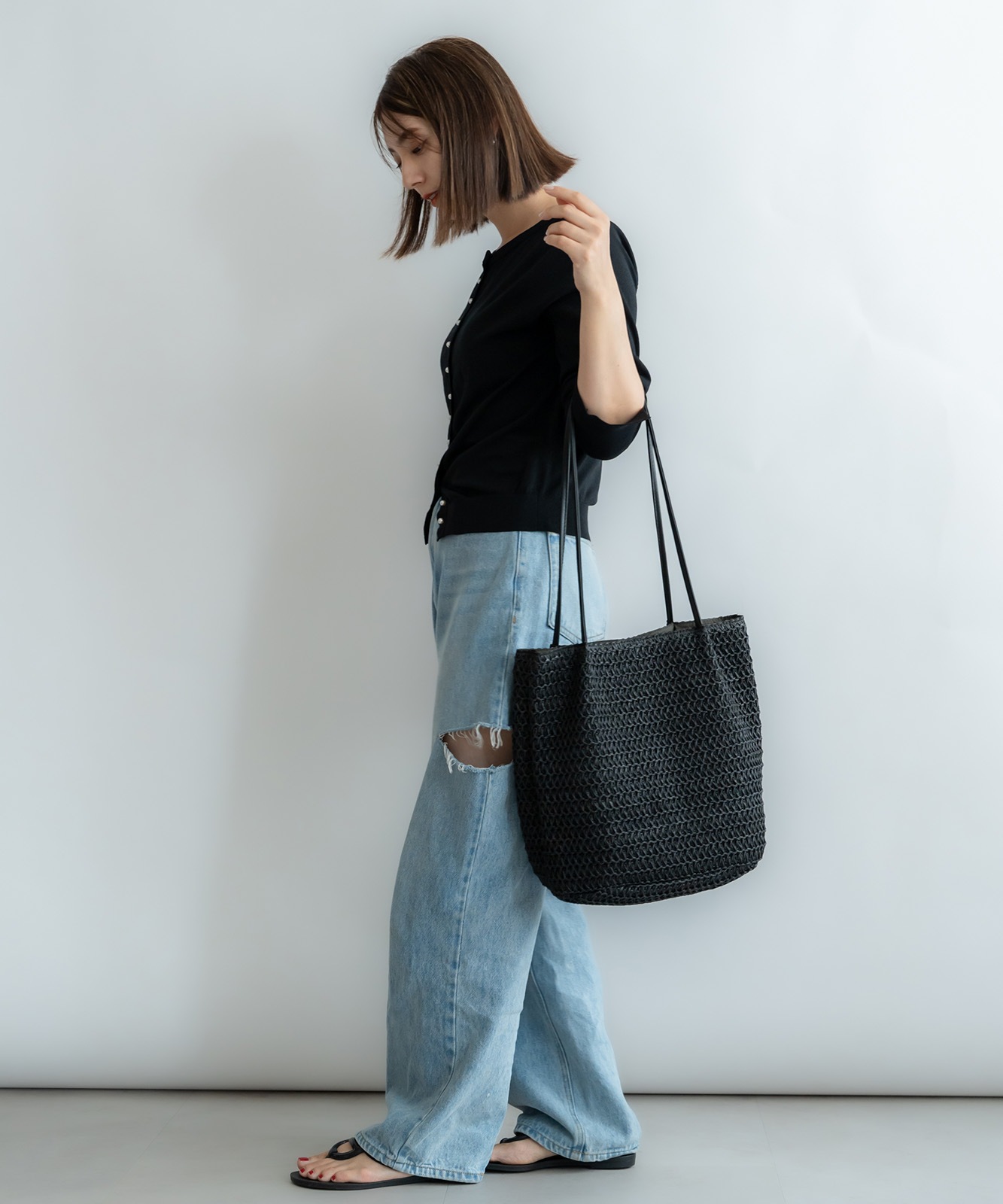 Rename カゴ キャンバス トートバッグ かごバッグ メンズ レディース