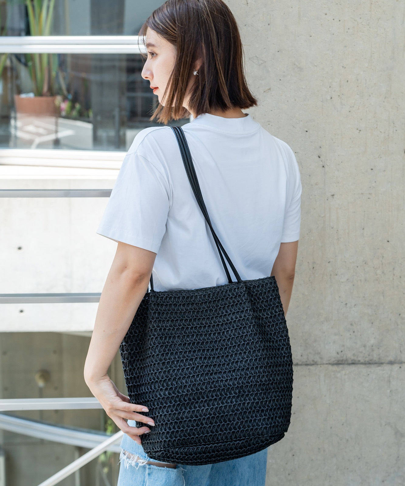 Rename カゴ キャンバス トートバッグ かごバッグ メンズ レディース