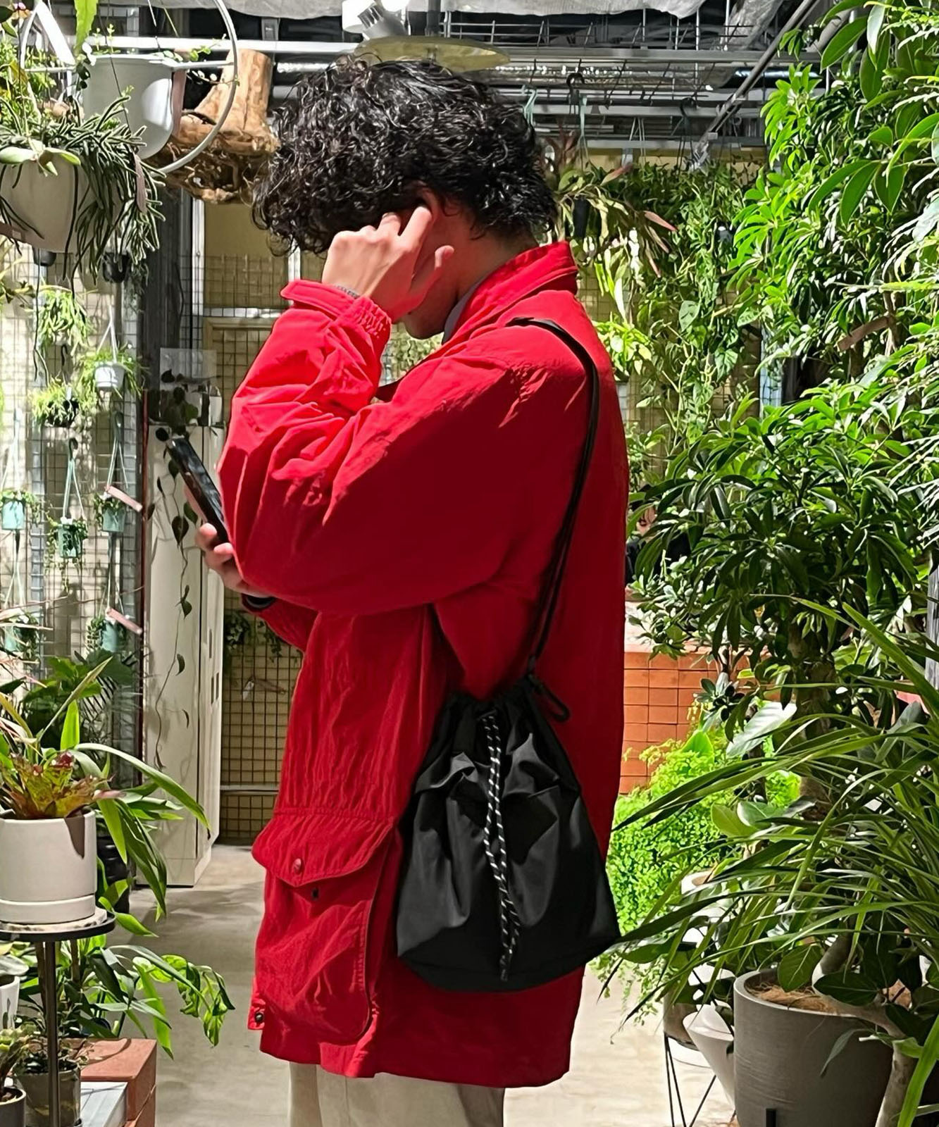 正規品/関税込【OTHER AND】Frow_Brown♥ショルダーバッグ Rename カラビナ付き パラコード巾着 ナイロン ショルダーバッグ