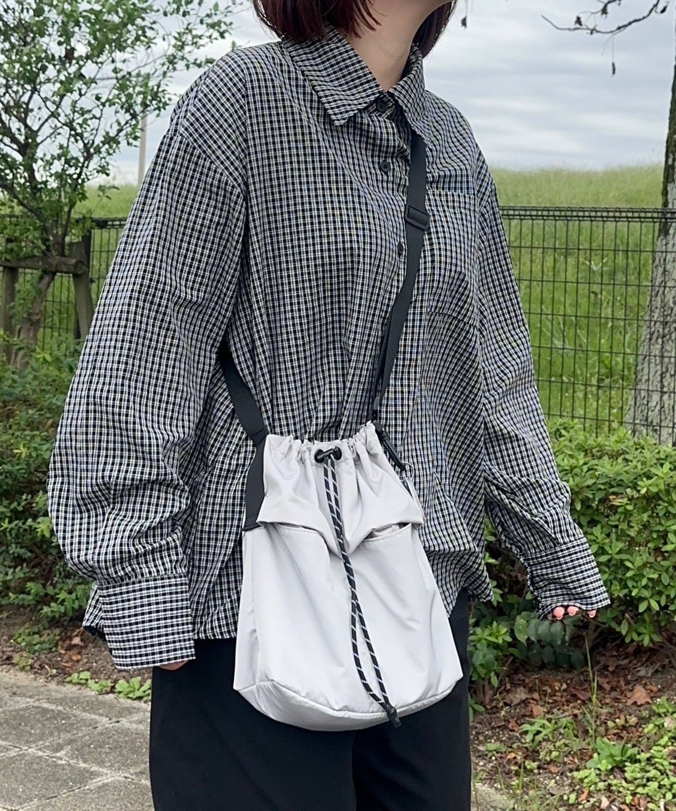 【 DEVICE × mikaコラボ 】 Rename カラビナ付き パラコード巾着 ナイロン ショルダーバッグ 巾着バッグ メンズ レディース