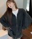 【 DEVICE select 】 ピグメント ヴィンテージライク ダブルジップパーカー メンズ レディース ユニセックス 韓国風 Y2K カジュアル ストリート 秋服 TA1187P