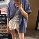 ストライプ ビッグシルエット 半袖 シャツ