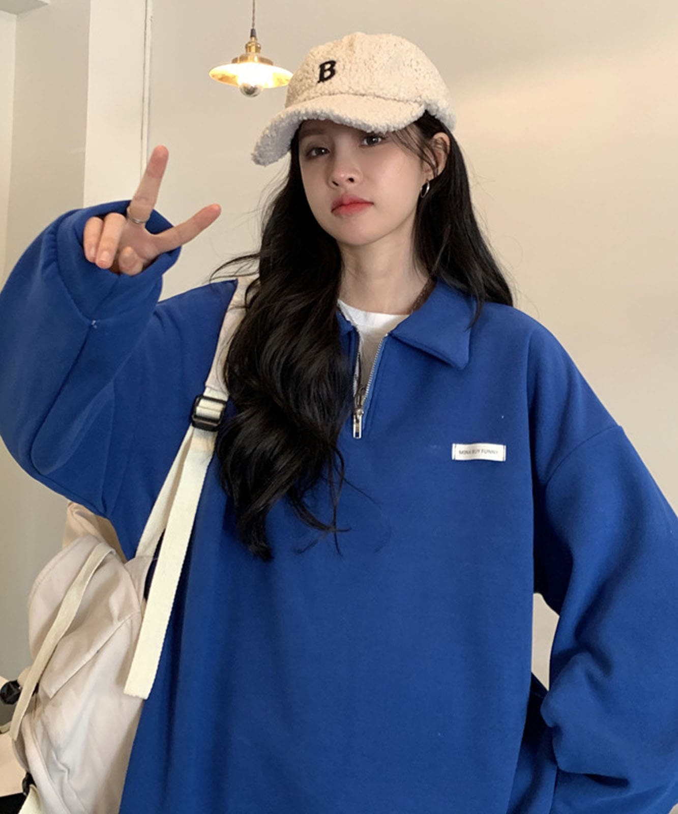 DEVICE select カレッジロゴ スウェットハーフジップ トレーナー メンズ レディース ユニセックス