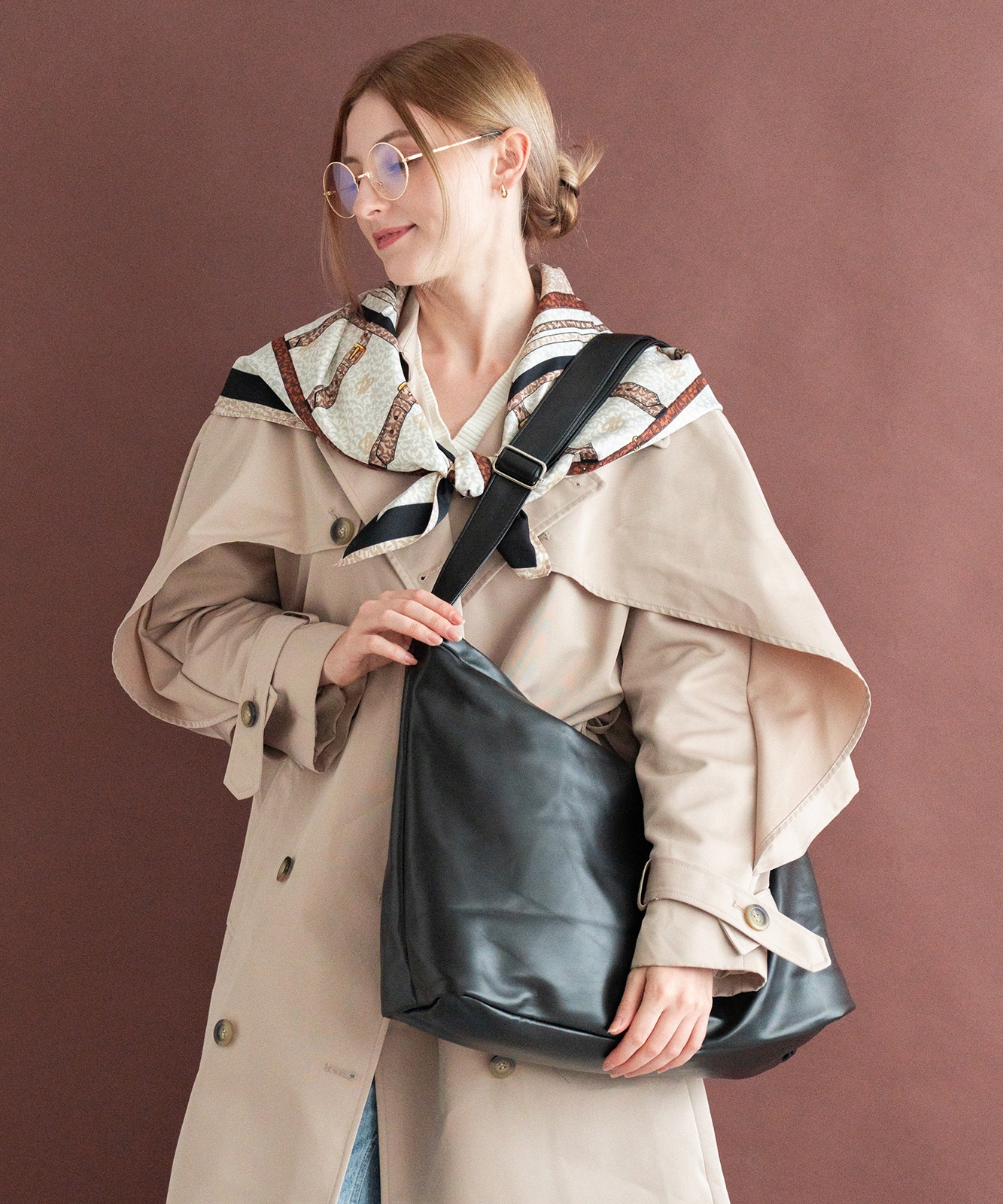 【 DEVICE 】 ルーズ マンメイドレザー ショルダーバッグ メンズ レディース ユニセックス 韓国風 Y2K 学生 おしゃれ DSG24036