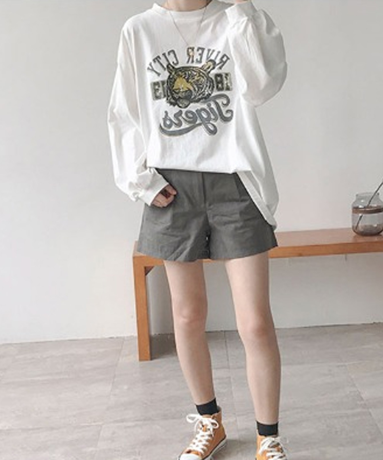 DEVICE select タイガープリント ロンT メンズ レディース