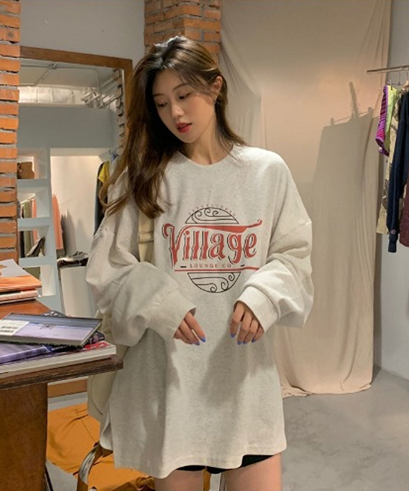 DEVICE select シックデザイン ルーズロングスリーブスウェット メンズ レディース