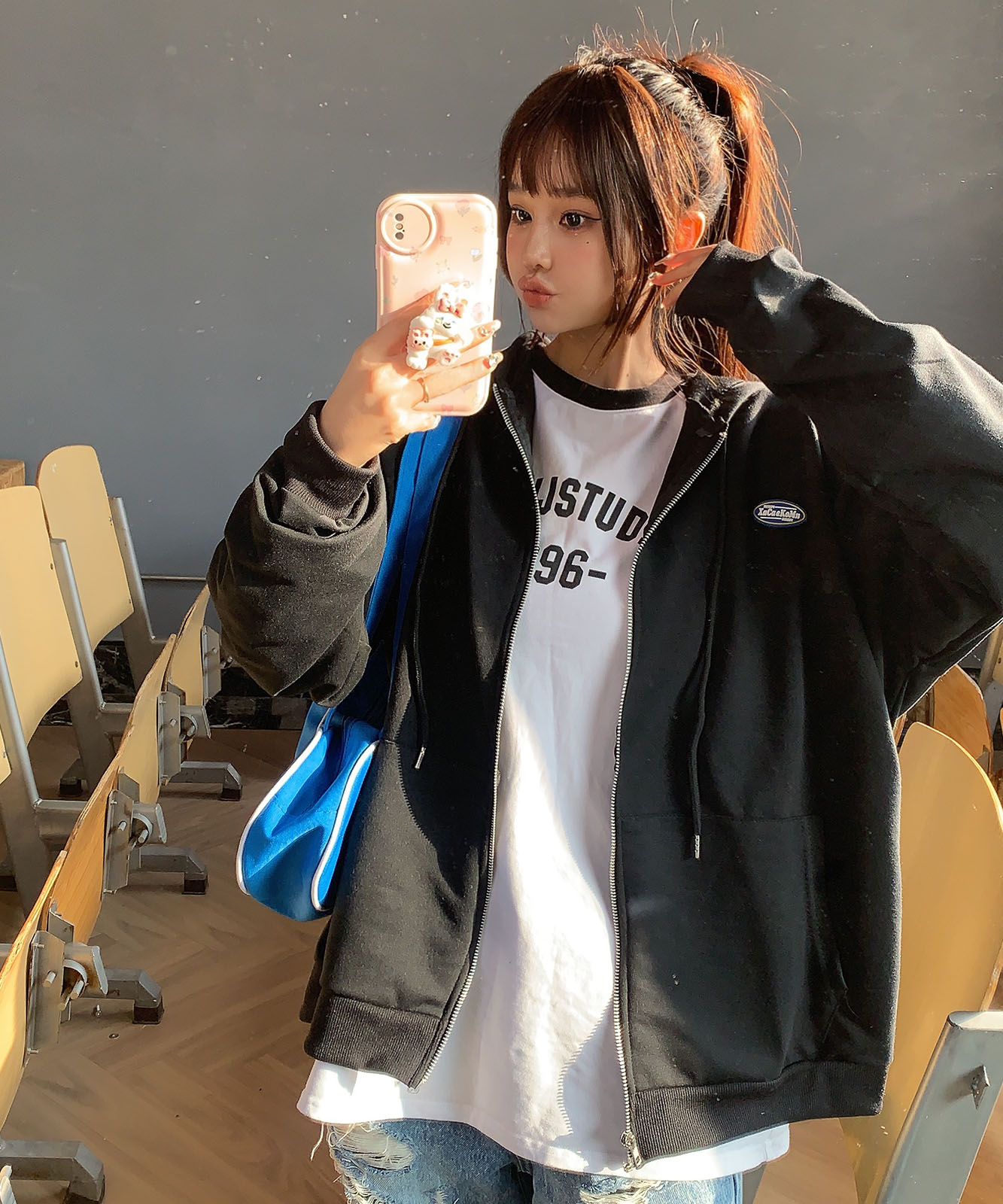 【 DEVICE select 】 オーバーサイズ ルーズデザイン フーディ パーカー メンズ レディース ユニセックス TA415P