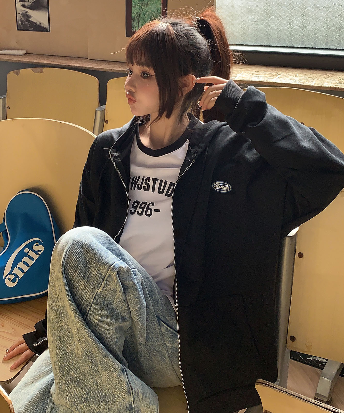 【 DEVICE select 】 オーバーサイズ ルーズデザイン フーディ パーカー メンズ レディース ユニセックス TA415P