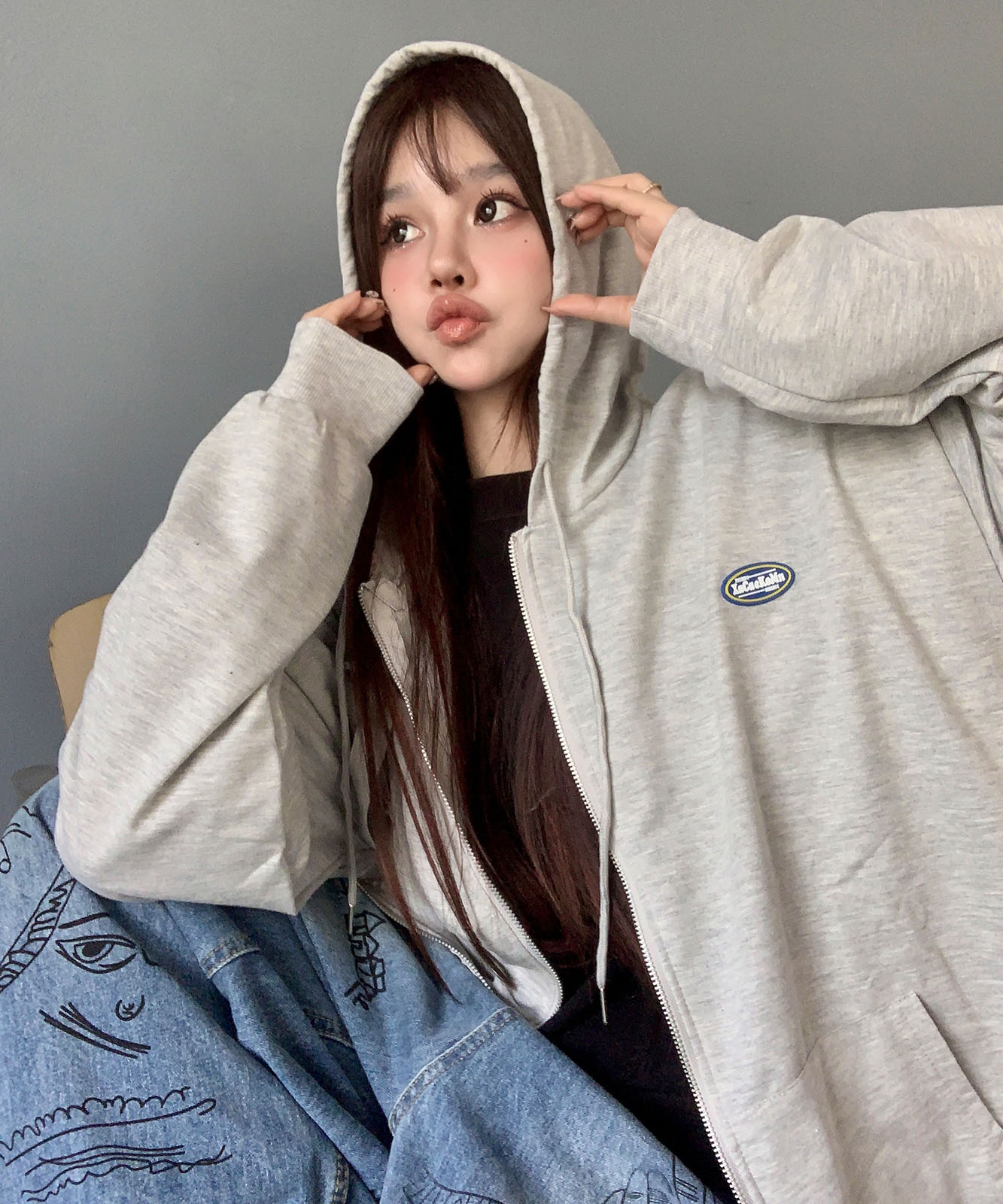 【 DEVICE select 】 オーバーサイズ ルーズデザイン フーディ パーカー メンズ レディース ユニセックス TA415P