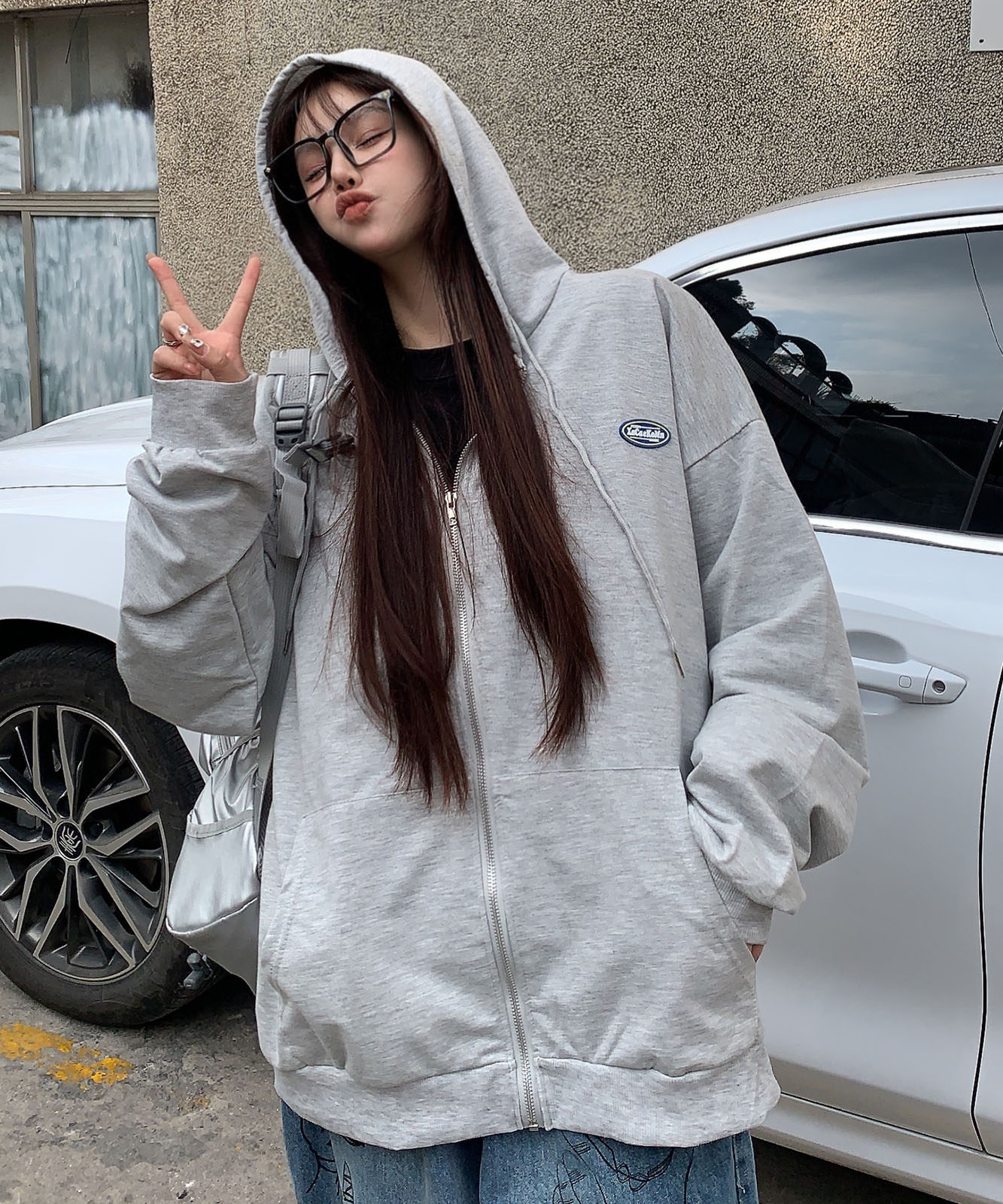 【 DEVICE select 】 オーバーサイズ ルーズデザイン フーディ パーカー メンズ レディース ユニセックス TA415P