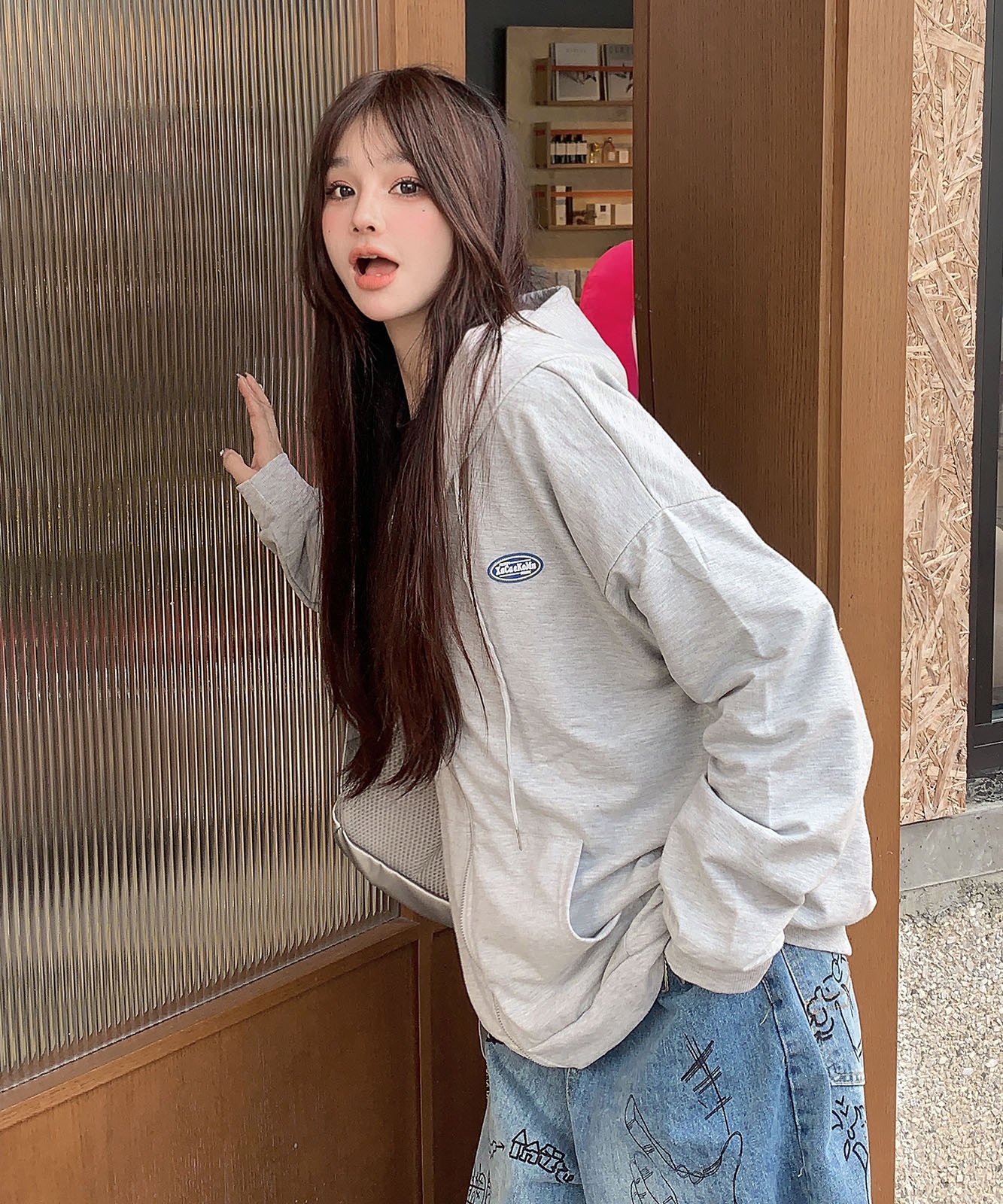 【 DEVICE select 】 オーバーサイズ ルーズデザイン フーディ パーカー メンズ レディース ユニセックス TA415P