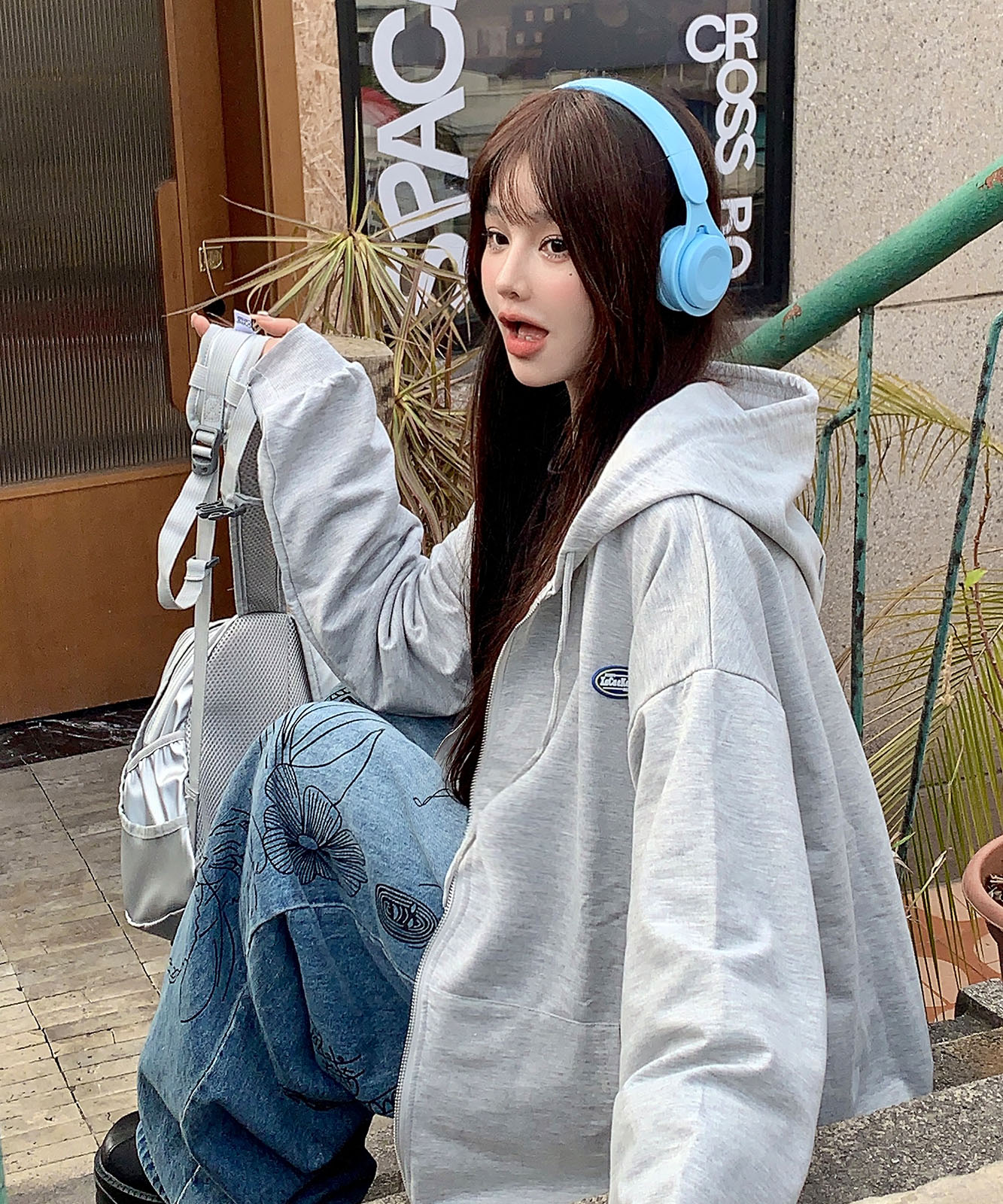 【 DEVICE select 】 オーバーサイズ ルーズデザイン フーディ パーカー メンズ レディース ユニセックス TA415P